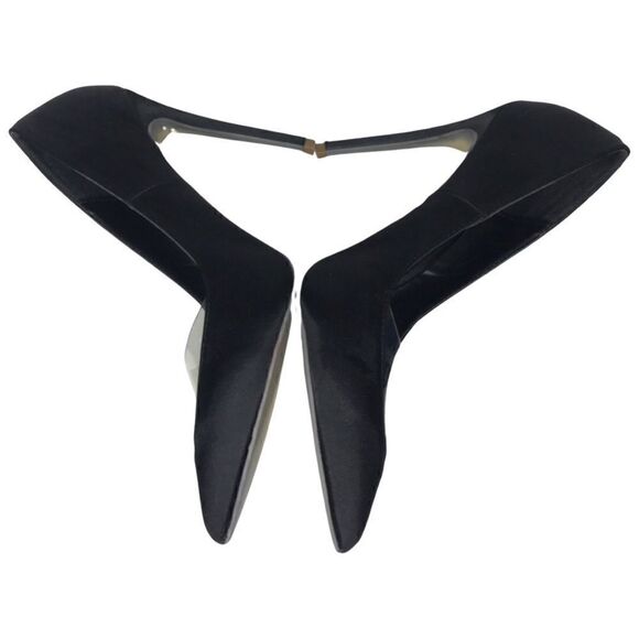 Missguided Black Satin Stiletto Heels Pumps Size 8 - Picture 7 of 10